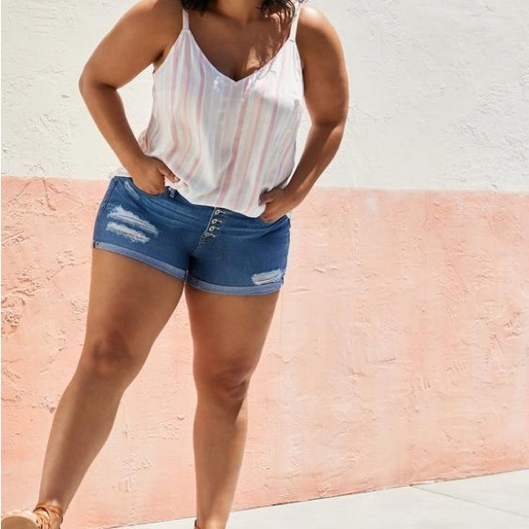 Torrid Ava Multi Stripe Linen Tank NWT - Picture 6 of 7